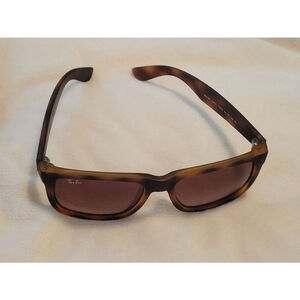 Ray-Ban Brown Matte Tortoise Frame Sunglasses JUSTIN 54•16 145 3N Pre-Owned